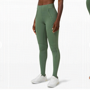 [6] Lululemon Athletica 2020 Train Free Super High Rise 32” Algae Green Nulux
